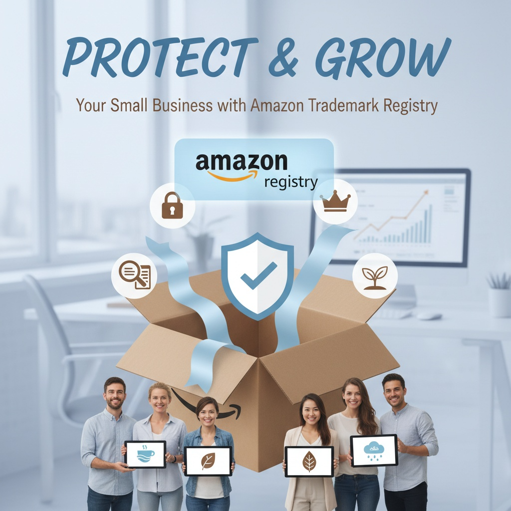 AI-generated image of small business owners and Amazon Registry